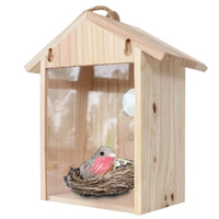 Weatherproof Birdhouse Transparent Rear for Easy Watch