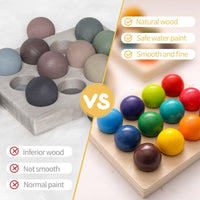 Wooden Montessori Rainbow Ball Matching Sensory Game