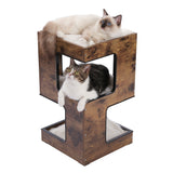 Modern Cat Tree with Scratcher Board 3 Levels