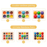 Wooden Montessori Rainbow Ball Matching Sensory Game