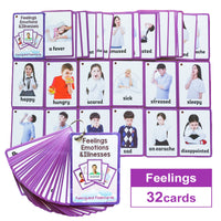 Feelings Emotions Illness English Word Flash Card