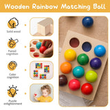 Wooden Montessori Rainbow Ball Matching Sensory Game