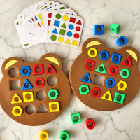 3D Geometric Shape Color Matching Toy Montessori Brain Games