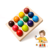 Wooden Montessori Rainbow Ball Matching Sensory Game